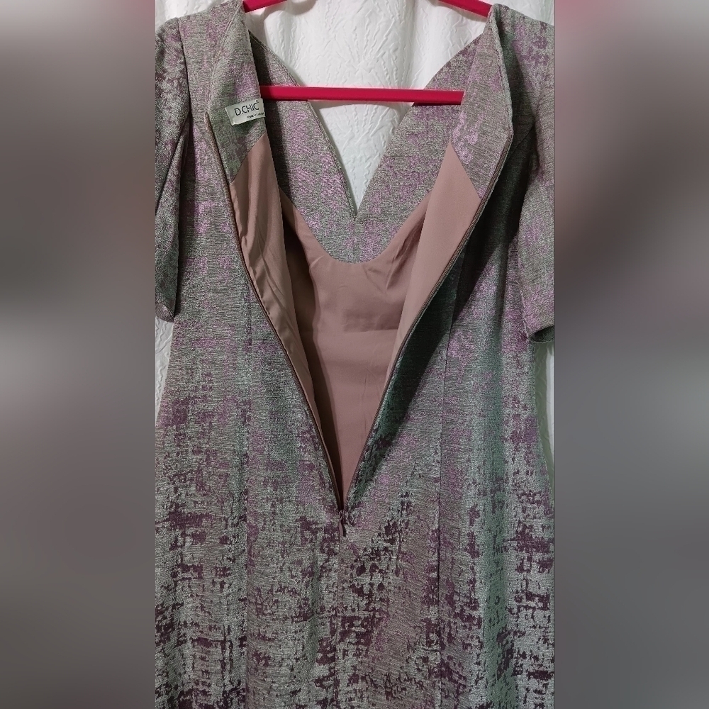 NWT D. CHIC Coquette Velvet Purple/ Gray Princess Cut Size L - Picture 4 of 11